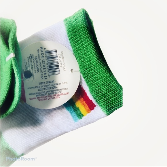 Rainbow Pot of Gold Lucky Ankle Socks Irish Adult 1 Size Unisex - Picture 3 of 7